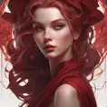 Matte portrait of the beautiful Lyx in dark red, 8k, Highly Detailed, Intricate, Realistic, Sharp Focus, Volumetric Lighting, Fantasy, Elegant by Stanley Artgerm Lau, Alphonse Mucha, WLOP, Stefan Kostic