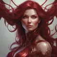 Alluring matte portrait of the beautiful Sarah Kerrigan in dark red, 8k, Highly Detailed, Intricate, Realistic, Sharp Focus, Volumetric Lighting, Fantasy, Elegant by Stanley Artgerm Lau, Alphonse Mucha, WLOP, Stefan Kostic