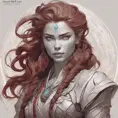 Alluring matte portrait of the beautiful Aloy in dark red, 8k, Highly Detailed, Intricate, Realistic, Sharp Focus, Volumetric Lighting, Fantasy, Elegant by Stanley Artgerm Lau, Alphonse Mucha, WLOP, Stefan Kostic