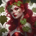 Matte portrait of the beautiful Poison Ivy in dark red, 8k, Highly Detailed, Intricate, Realistic, Sharp Focus, Volumetric Lighting, Fantasy, Elegant by Stanley Artgerm Lau, Alphonse Mucha, WLOP, Stefan Kostic