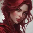 Matte portrait of the beautiful Katarina in dark red, 8k, Highly Detailed, Intricate, Realistic, Sharp Focus, Volumetric Lighting, Fantasy, Elegant by Stanley Artgerm Lau, Alphonse Mucha, WLOP, Stefan Kostic