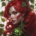 Matte portrait of the beautiful Poison Ivy in dark red, 8k, Highly Detailed, Intricate, Realistic, Sharp Focus, Volumetric Lighting, Fantasy, Elegant by Stanley Artgerm Lau, Alphonse Mucha, WLOP, Stefan Kostic