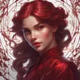 Matte portrait of the beautiful Lyx in dark red, 8k, Highly Detailed, Intricate, Realistic, Sharp Focus, Volumetric Lighting, Fantasy, Elegant by Stanley Artgerm Lau, Alphonse Mucha, WLOP, Stefan Kostic