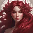 Matte portrait of the beautiful Sona in dark red, 8k, Highly Detailed, Intricate, Realistic, Sharp Focus, Volumetric Lighting, Fantasy, Elegant by Stanley Artgerm Lau, Alphonse Mucha, WLOP, Stefan Kostic