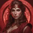 Matte portrait of the beautiful Kassandra in dark red, 8k, Highly Detailed, Intricate, Realistic, Sharp Focus, Volumetric Lighting, Fantasy, Elegant by Stanley Artgerm Lau, Alphonse Mucha, WLOP, Stefan Kostic