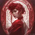 Matte portrait of the beautiful Sona in dark red, 8k, Highly Detailed, Intricate, Realistic, Sharp Focus, Volumetric Lighting, Fantasy, Elegant by Stanley Artgerm Lau, Alphonse Mucha, WLOP, Stefan Kostic
