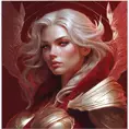 Matte portrait of the beautiful Kayle in dark red, 8k, Highly Detailed, Intricate, Realistic, Sharp Focus, Volumetric Lighting, Fantasy, Elegant by Stanley Artgerm Lau, Alphonse Mucha, WLOP, Stefan Kostic