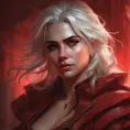 Alluring matte portrait of the beautiful Ciri in Dark Red, 8k, Highly Detailed, Intricate, Realistic, Sharp Focus, Volumetric Lighting, Fantasy, Elegant by Stanley Artgerm Lau, Alphonse Mucha, WLOP, Stefan Kostic