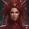 Alluring matte portrait of the beautiful Sarah Kerrigan in dark red, 8k, Highly Detailed, Intricate, Realistic, Sharp Focus, Volumetric Lighting, Fantasy, Elegant by Stanley Artgerm Lau, Alphonse Mucha, WLOP, Stefan Kostic