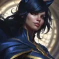 Matte portrait of the beautiful Cassandra Cain in dark blue, 8k, Highly Detailed, Intricate, Realistic, Sharp Focus, Volumetric Lighting, Fantasy, Elegant by Stanley Artgerm Lau, WLOP