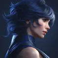 Matte portrait of the beautiful Fiora in dark blue, 8k, Highly Detailed, Intricate, Realistic, Sharp Focus, Volumetric Lighting, Fantasy, Elegant by Stanley Artgerm Lau, WLOP, Stefan Kostic