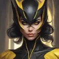 Matte portrait of a beautiful Cassandra Cain in black and yellow, 8k, Highly Detailed, Intricate, Realistic, Sharp Focus, Volumetric Lighting, Fantasy, Elegant by Stanley Artgerm Lau, WLOP, Stefan Kostic