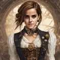 Steampunk portrait of Emma Watson, Highly Detailed, Intricate, Artstation, Beautiful, Digital Painting, Sharp Focus, Concept Art, Elegant