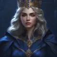 Matte portrait of the beautiful Princess Monoke in dark blue, 8k, Highly Detailed, Intricate, Realistic, Sharp Focus, Volumetric Lighting, Fantasy, Elegant by Stanley Artgerm Lau, WLOP, Stefan Kostic