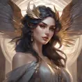 Alluring matte portrait of a beautiful Morgana with wings, 8k, Highly Detailed, Intricate, Half Body, Realistic, Sharp Focus, Volumetric Lighting, Fantasy, Elegant by Stanley Artgerm Lau, Alphonse Mucha, WLOP