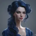 Matte portrait of the beautiful Seraphine in dark blue, 8k, Highly Detailed, Intricate, Realistic, Sharp Focus, Volumetric Lighting, Fantasy, Elegant by Stanley Artgerm Lau, WLOP, Stefan Kostic