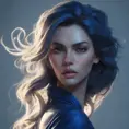 Matte portrait of the beautiful Lyx in dark blue, 8k, Highly Detailed, Intricate, Realistic, Sharp Focus, Volumetric Lighting, Fantasy, Elegant by Stanley Artgerm Lau, WLOP, Stefan Kostic