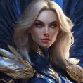 Alluring matte portrait of the beautiful Kayle in dark blue, 8k, Highly Detailed, Intricate, Realistic, Sharp Focus, Volumetric Lighting, Fantasy, Elegant by Stanley Artgerm Lau, WLOP, Stefan Kostic