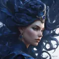 Matte portrait of the beautiful Seraphine in dark blue, 8k, Highly Detailed, Intricate, Realistic, Sharp Focus, Volumetric Lighting, Fantasy, Elegant by Stanley Artgerm Lau, WLOP, Stefan Kostic