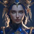 Matte portrait of the beautiful Artemis in dark blue, 8k, Highly Detailed, Intricate, Realistic, Sharp Focus, Volumetric Lighting, Fantasy, Elegant by Stanley Artgerm Lau, WLOP, Stefan Kostic