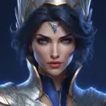 Matte portrait of the beautiful Fiora in dark blue, 8k, Highly Detailed, Intricate, Realistic, Sharp Focus, Volumetric Lighting, Fantasy, Elegant by Stanley Artgerm Lau, WLOP, Stefan Kostic