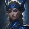 Matte portrait of the beautiful Artemis in dark blue, 8k, Highly Detailed, Intricate, Realistic, Sharp Focus, Volumetric Lighting, Fantasy, Elegant by Stanley Artgerm Lau, WLOP, Stefan Kostic