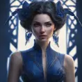 Matte portrait of the beautiful Vex in dark blue, 8k, Highly Detailed, Intricate, Realistic, Sharp Focus, Volumetric Lighting, Fantasy, Elegant by Stanley Artgerm Lau, WLOP, Stefan Kostic