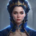 Matte portrait of the beautiful Princess Monoke in dark blue, 8k, Highly Detailed, Intricate, Realistic, Sharp Focus, Volumetric Lighting, Fantasy, Elegant by Stanley Artgerm Lau, WLOP, Stefan Kostic