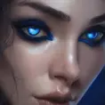 Matte portrait of the beautiful Vex in dark blue, 8k, Highly Detailed, Intricate, Realistic, Sharp Focus, Volumetric Lighting, Fantasy, Elegant by Stanley Artgerm Lau, WLOP, Stefan Kostic