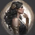 Alluring matte portrait of the beautiful Kassandra in black, 8k, Highly Detailed, Intricate, Realistic, Sharp Focus, Volumetric Lighting, Fantasy, Elegant by Stanley Artgerm Lau, Alphonse Mucha, WLOP, Stefan Kostic