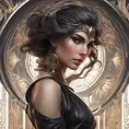 Alluring matte portrait of the beautiful Kassandra in black, 8k, Highly Detailed, Intricate, Realistic, Sharp Focus, Volumetric Lighting, Fantasy, Elegant by Stanley Artgerm Lau, Alphonse Mucha, WLOP, Stefan Kostic