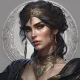 Alluring matte portrait of the beautiful Kassandra in black, 8k, Highly Detailed, Intricate, Realistic, Sharp Focus, Volumetric Lighting, Fantasy, Elegant by Stanley Artgerm Lau, Alphonse Mucha, WLOP, Stefan Kostic