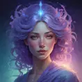 A portrait of a woman sculpted from moonlight and stardust. Her hair flows like a nebula, strands shimmering with silver and amethyst hues. Her eyes are pools of liquid starlight, reflecting galaxies within their depths. She wears a gown woven from the aurora borealis, its colors shifting and dancing across her form. A crown of delicate moonflowers rests upon her head, each petal glowing with an ethereal luminescence. Her expression is serene and wise, hinting at ancient secrets whispered by the cosmos., 8k, Art Nouveau, Surrealism by Stanley Artgerm Lau