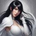 Alluring matte portrait of the beautiful Tifa Lockhart in white, 8k, Highly Detailed, Intricate, Realistic, Sharp Focus, Volumetric Lighting, Fantasy, Elegant by Stanley Artgerm Lau, Alphonse Mucha, WLOP, Stefan Kostic