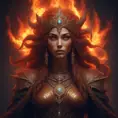 Alluring highly detailed matte portrait of a beautiful fire sorceress in the style of Stefan Kostic, 8k, High Definition, Highly Detailed, Intricate, Half Body, Realistic, Sharp Focus, Fantasy, Elegant