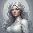 Alluring matte portrait of the beautiful Irelia in white, 8k, Highly Detailed, Intricate, Realistic, Sharp Focus, Volumetric Lighting, Fantasy, Elegant by Stanley Artgerm Lau, Alphonse Mucha, WLOP, Stefan Kostic