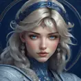 Alluring matte portrait of the beautiful Fiora in dark blue, 8k, Highly Detailed, Intricate, Realistic, Sharp Focus, Volumetric Lighting, Fantasy, Elegant by Stanley Artgerm Lau, Alphonse Mucha, WLOP, Stefan Kostic