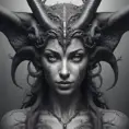 Alluring highly detailed matte portrait of a beautiful succubus in the style of Stefan Kostic, 8k, High Definition, Highly Detailed, Intricate, Half Body, Realistic, Sharp Focus, Fantasy, Elegant