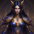 Matte portrait of Morgana from League of Legends in Elden Ring style, 8k, High Definition, Highly Detailed, Intricate, Half Body, Realistic, Sharp Focus, Fantasy, Elegant