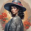 Colorful portrait of a tattooed Irina Shayk with a grey scale face, 4k, Highly Detailed, Hyper Detailed, Powerful, Artstation, Vintage Illustration, Digital Painting, Sharp Focus, Smooth, Concept Art by Stanley Artgerm Lau, Alphonse Mucha, Greg Rutkowski