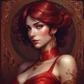 Alluring matte portrait of the beautiful Fiora in dark red, 8k, Highly Detailed, Intricate, Realistic, Sharp Focus, Volumetric Lighting, Fantasy, Elegant by Stanley Artgerm Lau, Alphonse Mucha, WLOP, Stefan Kostic