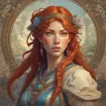 Anime portrait of Aloy, Highly Detailed, Intricate, Artstation, Beautiful, Digital Painting, Sharp Focus, Concept Art, Elegant by Alphonse Mucha