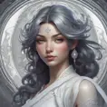 Alluring matte portrait of the beautiful Irelia in white, 8k, Highly Detailed, Intricate, Realistic, Sharp Focus, Volumetric Lighting, Fantasy, Elegant by Stanley Artgerm Lau, Alphonse Mucha, WLOP, Stefan Kostic