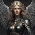 Alluring matte portrait of a beautiful Kayle wearing black leather, 8k, Highly Detailed, Intricate, Half Body, Realistic, Sharp Focus, Volumetric Lighting, Fantasy, Elegant by Stanley Artgerm Lau, Alphonse Mucha, WLOP