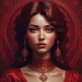 Alluring matte portrait of the beautiful goddess Selena in dark red in the style of Stefan Kostic, 8k, Highly Detailed, Intricate, Realistic, Sharp Focus, Volumetric Lighting, Fantasy, Elegant by Stanley Artgerm Lau, Alphonse Mucha, WLOP