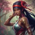 Alluring matte portrait of a beautiful Akali, 8k, Highly Detailed, Intricate, Half Body, Realistic, Sharp Focus, Volumetric Lighting, Fantasy, Elegant by Stanley Artgerm Lau, Greg Rutkowski