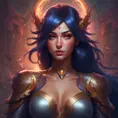 Matte portrait of Irelia from League of Legends with tattoos, 8k, Highly Detailed, Powerful, Alluring, Artstation, Magical, Digital Painting, Photo Realistic, Sharp Focus, Volumetric Lighting, Concept Art by Stanley Artgerm Lau, Alphonse Mucha, Greg Rutkowski