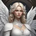 Alluring matte portrait of the beautiful Kayle in white, 8k, Highly Detailed, Intricate, Realistic, Sharp Focus, Volumetric Lighting, Fantasy, Elegant by Stanley Artgerm Lau, Alphonse Mucha, WLOP, Stefan Kostic