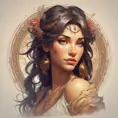 Alluring matte portrait of a beautiful Nidalee, 8k, Highly Detailed, Intricate, Half Body, Realistic, Sharp Focus, Volumetric Lighting, Fantasy, Elegant by Alphonse Mucha