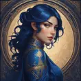 Alluring matte portrait of the beautiful Fiora in dark blue, 8k, Highly Detailed, Intricate, Realistic, Sharp Focus, Volumetric Lighting, Fantasy, Elegant by Stanley Artgerm Lau, Alphonse Mucha, WLOP, Stefan Kostic